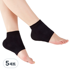 지음앤 발 뒤꿈치 보습 패드 블랙 세트, 4개입, 5세트