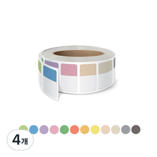 01封口索引帶型局部無黏性捲筒貼紙 500p R-40, 混色, 4個