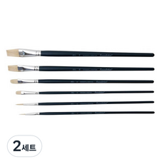 WINSOR&NEWTON 溫莎牛頓 油畫筆 油畫粉底 6入組 WI5295026, 圓形(3號、6號)、扁平(10號、14號)、榛子(3號、6號), 2組