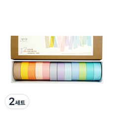 MYCITY 馬卡龍紙膠帶組 15mm x 3m, 12色, 2套