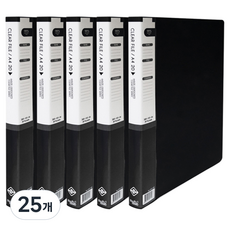 Heemang 透明文件夾 20頁 經濟型, 黑色, 25個