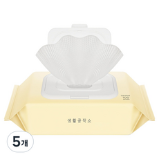생활공작소 시그니처 물티슈 캡형, 5개, 100개입, 60g