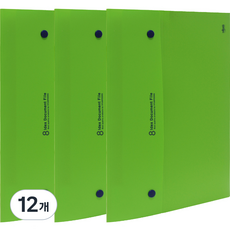 8분류 도큐멘트화일 단추형 A4, 연두색, 12개