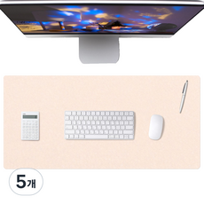 레토 가죽 마우스 장패드 800 x 400 mm, 5개, 아이보리