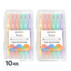 TUCO.B Coma 雙頭螢光筆 6色組, 混合色, 10套