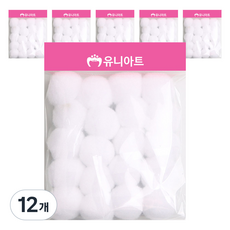 유니아트 1000 퐁퐁 30mm, 흰색, 12개