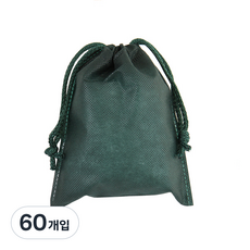 bom91 束口不織布袋 15 x 18 cm, 綠色, 60入