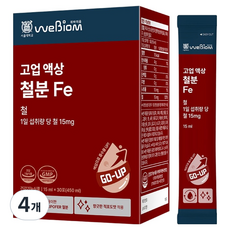 위바이옴 고업 액상 철분 30p, 450ml, 4개