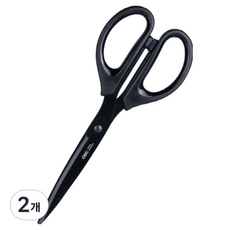 델리 블랙 코팅 가위 대형 210mm E6010S, 블랙(E6010S_BK), 2개