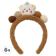 미미파티 동물 생일 인싸 놀이공원 체육대회 머리띠, 꼬깔곰브라운, 6개