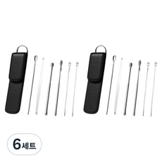 뷰리끄 휴대용 올인원 귀클리너 6종 세트 블랙, 6세트