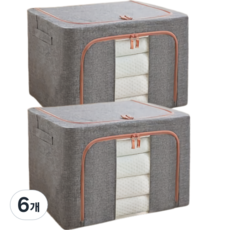 일라오 다용도 와이어 폴딩 리빙박스, 그레이, 66L, 6개