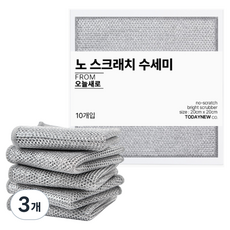 OneulSaero 防刮傷去頑固污漬銀絲菜瓜布, 10入, 3個