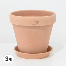 ENVIE CASA 越南陶盆 V形 PP底盤組, 單一顏色, 3個