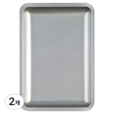 BARNA 美甲方形金屬托盤, 2個, 銀色