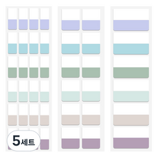 아이엔피 빈티지 인덱스 접착 메모 스티커 소 + 중 + 대, 5세트