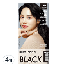 꽃을든남자 뉴 먹물헤어칼라크림 염색제, N1 흑색, 4개