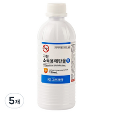 그린제약 소독용 에탄올 83%, 5개, 250ml