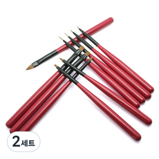 She Maeryo 酒紅色綜合凝膠美甲刷具10件組, 混合顏色, 2套