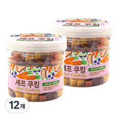 퍼피아이 강아지 셰프쿠킹 통간식, 혼합맛(오리/당근/블루베리), 400g, 12개