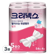 Kleenex 舒潔 拋棄式衛生抹布 粉色 54張, 4捲, 3袋
