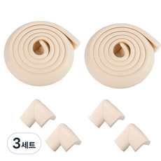 ECOM 모서리 보호대 고급 2p + 코너 보호대 4p 세트, 3세트, 아이보리