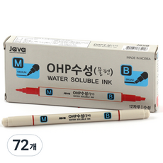 JAVAPEN OHP水性筆 M&B, 紅色, 72個