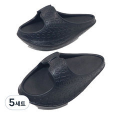 姿勢調整足部指壓平衡拖鞋 黑色字母壓紋款, 5組