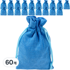 Maket Gamseong 亞麻束口袋 15 x 20, 藍色, 60個