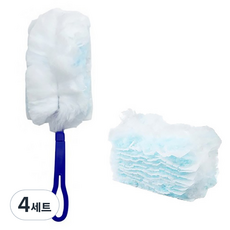 일회용 먼지 떨이개 손잡이 + 리필 헤드 10p 세트, 화이트, 4세트