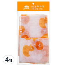 코멧 홈 나염 샤워타올 2개입, 오리, 4개