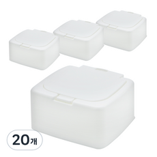 심플 원터치 소품 케이스 사각, 화이트, 20개