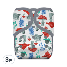 THIRSTIES 成長型 口袋式布尿布 有機棉 壓扣, Forest Frolic, 3件