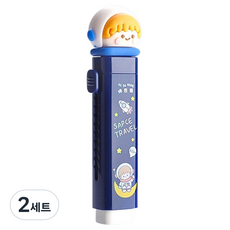 마켓감성 푸시풀 지우개 + 리필 7p 세트, 우주인, 2세트