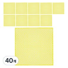 청소해결사 망사 수세미 옐로우, 40개, 1개입