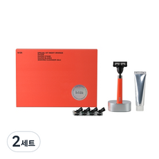 블락 스페셜세트 나이트오렌지, 블락면도기 + 스탠드 + 쉐이빙클렌져 + 면도날 4p, 2세트