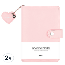MINUIT 馬卡龍活頁本 日記本 6孔 A6, 粉紅色, 2個