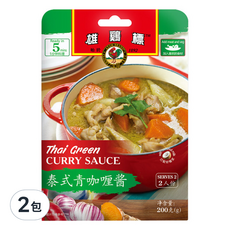 AYAM 雄雞標 泰式綠咖哩醬, 200g, 2包