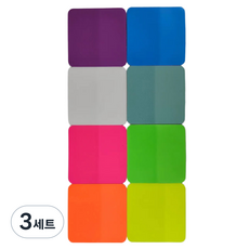 에브리체 깔끔한 독서 메모 플래그 8종 스티커 네모, 20개입, 3세트