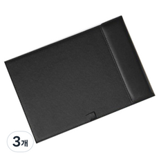 인조가죽 자석 클립보드 결재판, 블랙, 3개
