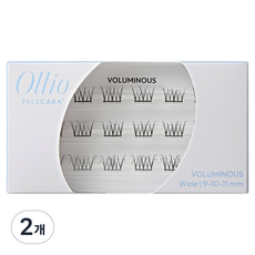 Ollio 睫毛膏感豐盈寬版假睫毛, 2個, 黑色/無香