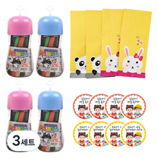 단비나인 어린이집 생일선물 손에 묻지 않는 크레파스 포장 세트, 12색, 3세트