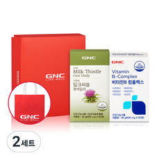 GNC 밀크씨슬 원데일리 600mg x 60p + 비타민B 컴플렉스 600mg x 60p + 쇼핑백 세트, 120정, 2세트