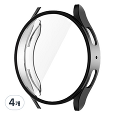 아이엠판다 갤럭시워치 풀커버 실리콘 케이스 44mm, 블랙, 4개