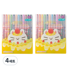 스튜디오에잇 푸딩프렌즈 색연필 세트, 4세트, 12색