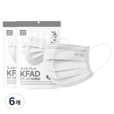 가드데이 비말차단 덴탈 일회용 마스크 대형 KF-AD, 50개입, 6개, 흰색