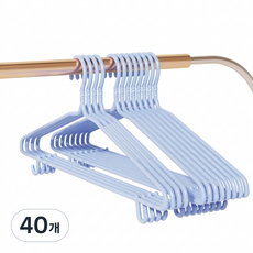 ROI라이프 논슬립 옷걸이 일자후크형 46cm, 블루, 40개