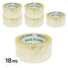 블루마토 박스테이프 opp포장 48mm x 100m PTP002, 투명, 18개입