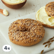 브로드카세 발효종 씨앗 통밀 베이글, 110g, 1개입, 4개