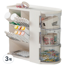 多功能桌面收納架 22 x 9.5 x 20 cm, 3個, 白色